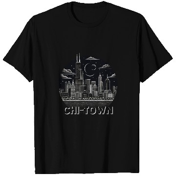 Discover ChiTown Downtown Windy City Chicago Skyline Line Art Gift T-Shirts