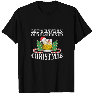 Discover Wines Fun Old Fashioned Christmas Funny Bourbon Cocktail Whiskey T-Shirts