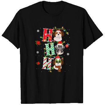 Discover Christmas Ho Ho Ho Shih Tzu Dog Funny xmass Dog T-Shirts