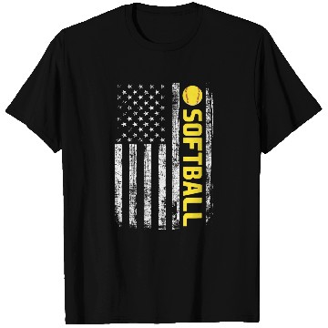 Discover American Flag Softball Team T-Shirts