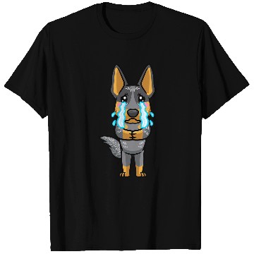 Discover Australian Cattle Dog Kawaii Sad Crying Emoticon T-Shirts