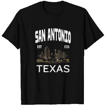 Discover San Antonio Texas EST 1718Skyline Alamo River Walk T-Shirts