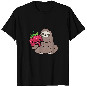 Discover Sloth Pet With Raspberry Fruit Cute Raspberries And Sloth T-Shirts