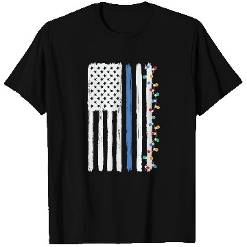 Discover Police Christmas Flag Graphic Oversized T-Shirts