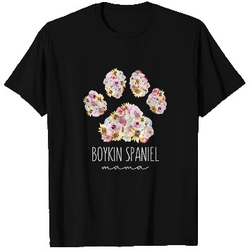 Discover Boykin Spaniel Mama Floral Paw Dog Mom T-Shirts