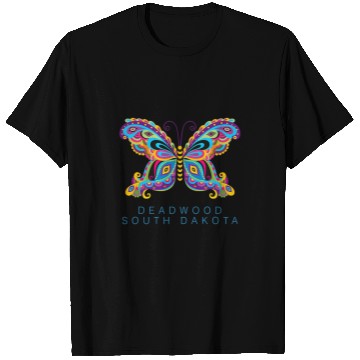 Discover Deadwood South Dakota Souvenir Butterfly Graphic 21 T-Shirts
