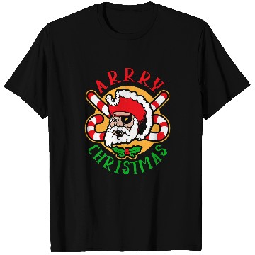 Discover Arrry Christmas funny Christmas Santa Pirate T-Shirts