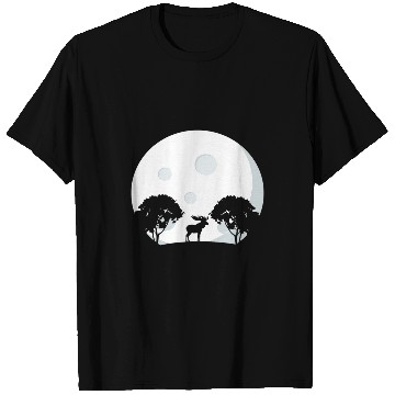 Discover Lacrosse Gift Great Moose Design In The Moonlight T-Shirts
