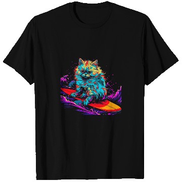Discover Persian Cat Surf T-Shirts