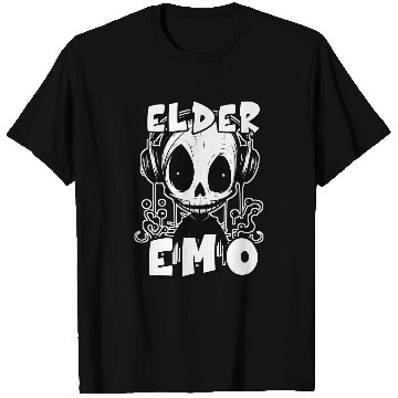 Discover Elder Emo Older Punk Goth Emo Music Lovers Funny Saying 1 T-Shirts