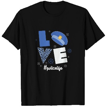Discover Police Life Love Christmas Graphic Oversized T-Shirts