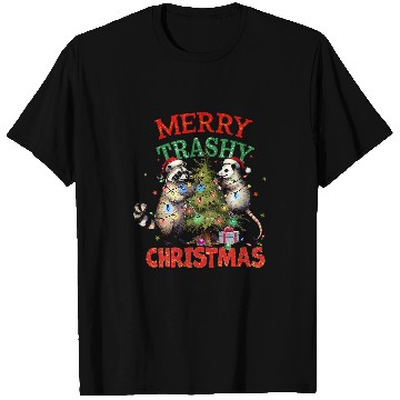 Discover Raccoon Pet Merry Trashy Christmas Raccoon xmass Tree Lights Raccoon T-Shirts