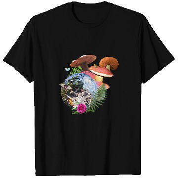 Discover Disco Ball Cottagecore Mushroom Butterfly Flowers T-Shirts