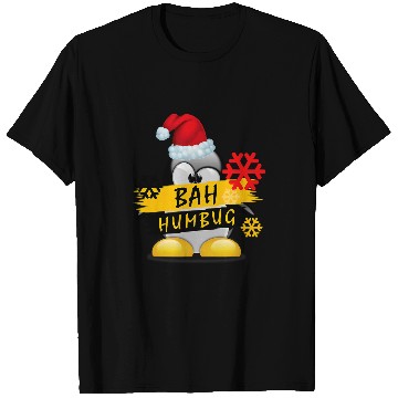 Discover Penguin Pet Black Christmas Tees Funny Penguin Bah Humbug s T-Shirts