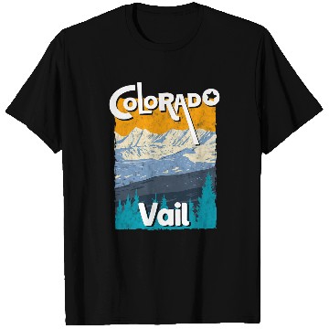 Discover Skiing Ski Vail Colorado Mountain State Rocky Mountains Tee Skiing T-Shirts