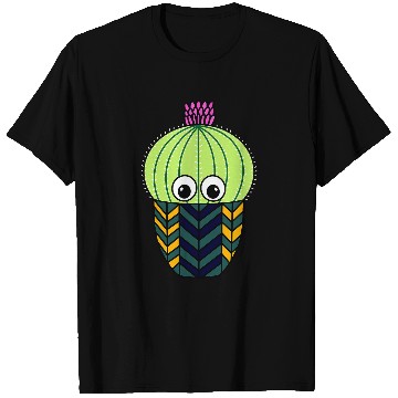 Discover Cute Barrel Cactus In Patterned Pot T-Shirts