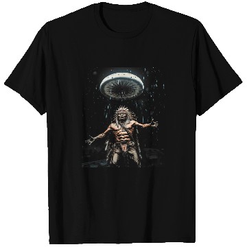 Discover Alien UFO Native American Indian Encounter Graphic Art 1 T-Shirts