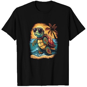 Discover Turtle Hawaiian Sea Turtles Hawaii Tropical Beach Summer T-Shirts