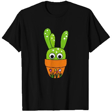 Discover Cute Cactus In Tulip Pot T-Shirts