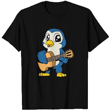 Discover Penguin Pet Cartoon penguin playing guitar T-Shirts