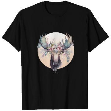 Discover Lacrosse Gift Cute Moose Flower Crown Animal Lovers T-Shirts