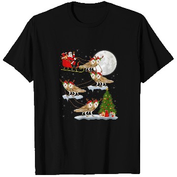 Discover Owl Pet Funny xmass Lighting Tree Santa Riding Barn Owl Christmas T-Shirts
