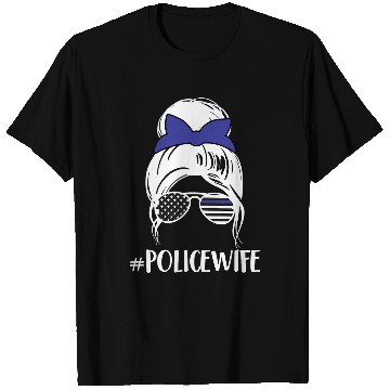 Discover Thin Blue Line Proud Police Wife Law Enforcement Officer T-Shirts