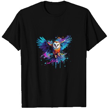 Discover Owl Pet Colorful Barn Owl Owls Lover Splash Art T-Shirts
