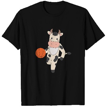 Discover Cow Playing Basketball Agriculture Dairy Cow T-Shirts