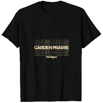 Discover vintages Garden Prairie Illinois Repeating Text T-Shirts