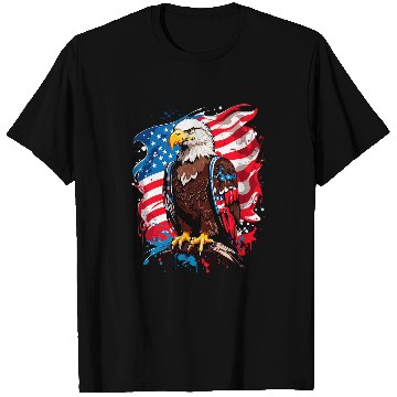 Discover USA Flag Bald Eagle American Flag 2 T-Shirts