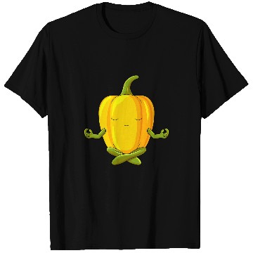 Discover Lacrosse Gift Funny Yoga Vegetable Meditating Bell Pepper T-Shirts