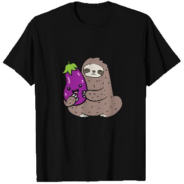 Discover Sloth Pet With Vegetable Cute Eggplant And Sloth T-Shirts