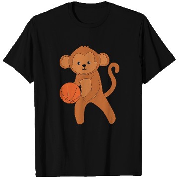 Discover Cute Monkey Playing Basketball Ape Ball Sports T-Shirts