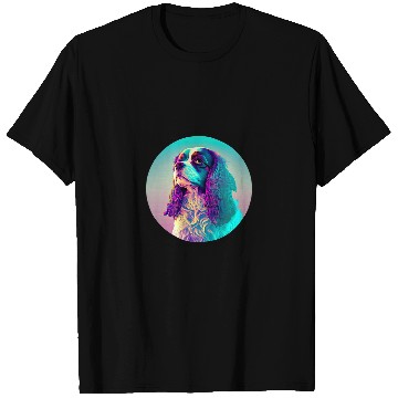 Discover Cavalier King Charles Spaniel Synthwave 80s Nostalgia T-Shirts