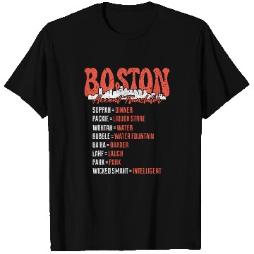 Discover Wicked Smaht Funny Boston Accent Translator Groovy Retro T-Shirts