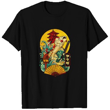 Discover Yakuza Japanese Aesthetic Koi Carp Katana Tattoo on back T-Shirts