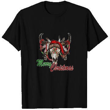 Discover western country boho turquoise bull skull merry christmas T-Shirts