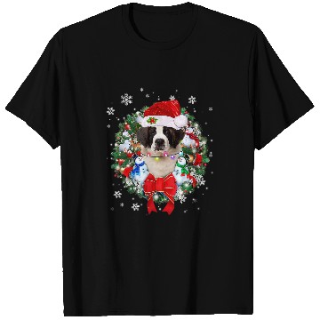 Discover Dog Saint Bernard Christmas Wreath Decoration xmass Pajamas T-Shirts