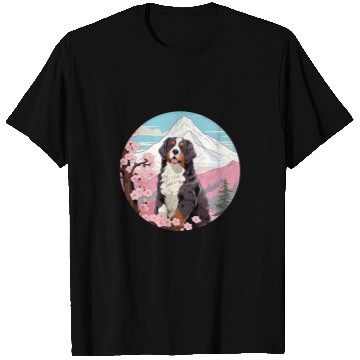 Discover Bernese Mountain Dog Mount Fuji Funny Japan T-Shirts