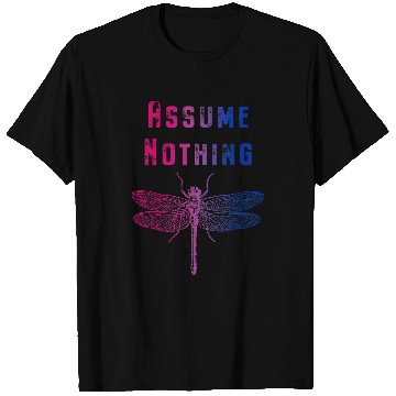 Discover Dragonfly Assume Nothing Bisexual Flag Colors Bi Pride T-Shirts