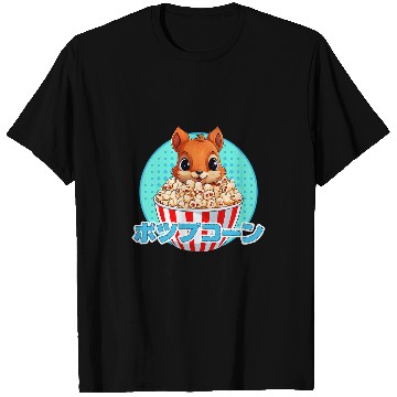 Discover Squirrel Pet Kawaii Squirrel Eating Popcorn japanese Cute T-Shirts
