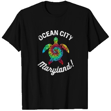Discover Turtle Pet Ocean City Maryland Tie Dye Boho Turtle Turtles Distressed T-Shirts