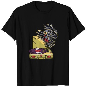 Discover Owl Pet Vinyl Owl Turntable Retro DJ T-Shirts
