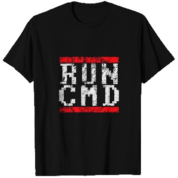 Discover RUN CMD distressed pixel style T-Shirts