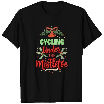 Discover Cycling Mistletoe Christmas Cyclist T-Shirts