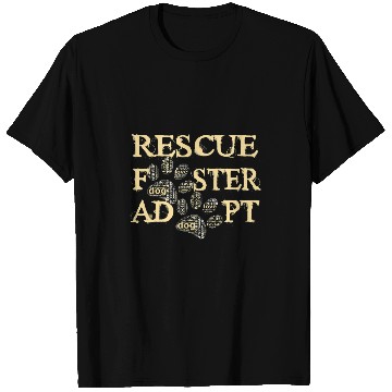 Discover Dog Rescue Mom Paw Word Art Cloud T-Shirts