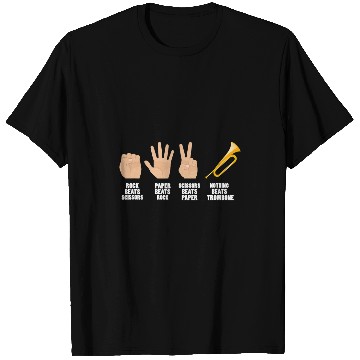 Discover Funny Rock Paper Scissors Trombone T-Shirts