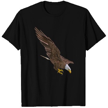 Discover Realistic Bald Eagle Hunting Down For Lovers Birds Watching T-Shirts
