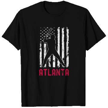 Discover Atlanta American Flag Baseball Weathered T-Shirts